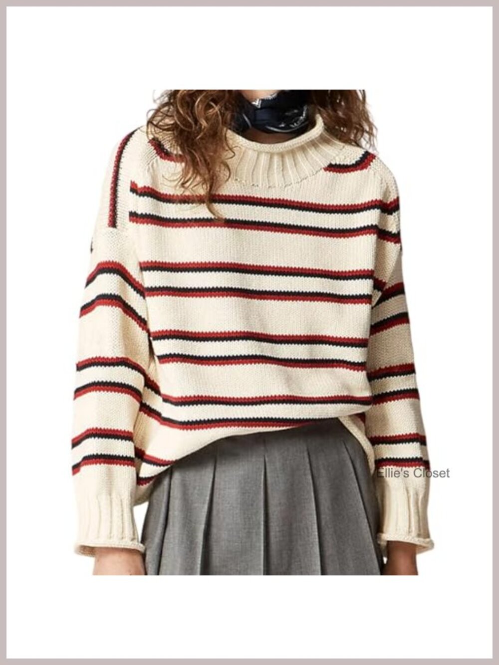 Oversized Chunky Knit Turtleneck Sweater Women